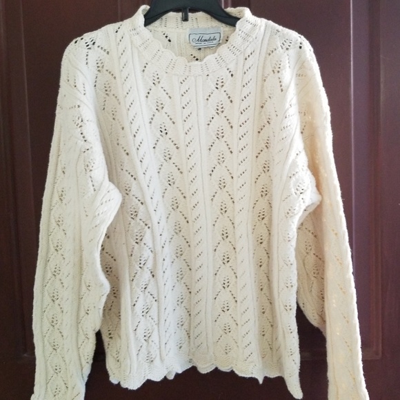 Mondala 100% Cotton Cable Knit Sweater - Sz Small - Picture 1 of 4